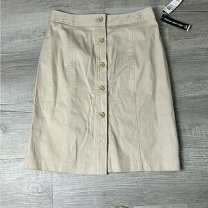 Briggs New York Tan Button-Down Pencil Skirt